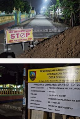 Desa Segodorejo kecamatan Sumobito Jombang Realisasikan Pembangunan Jalan Paving Lewat Progam Desa Mantra